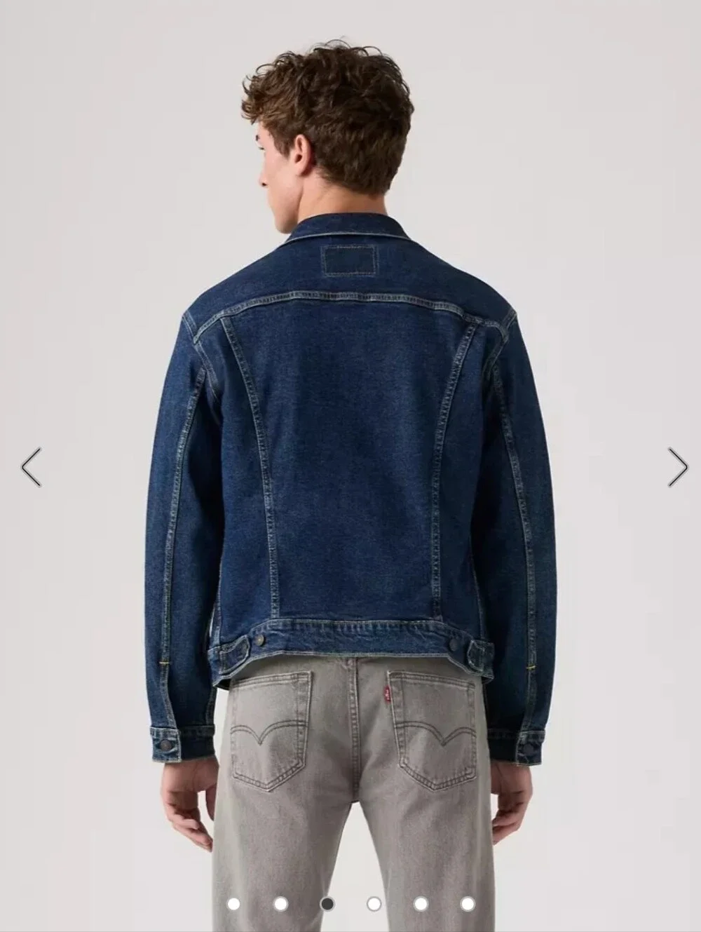 Levi's Men's Dark Blue Denim Trucker Jacket - Classic Trucker Style